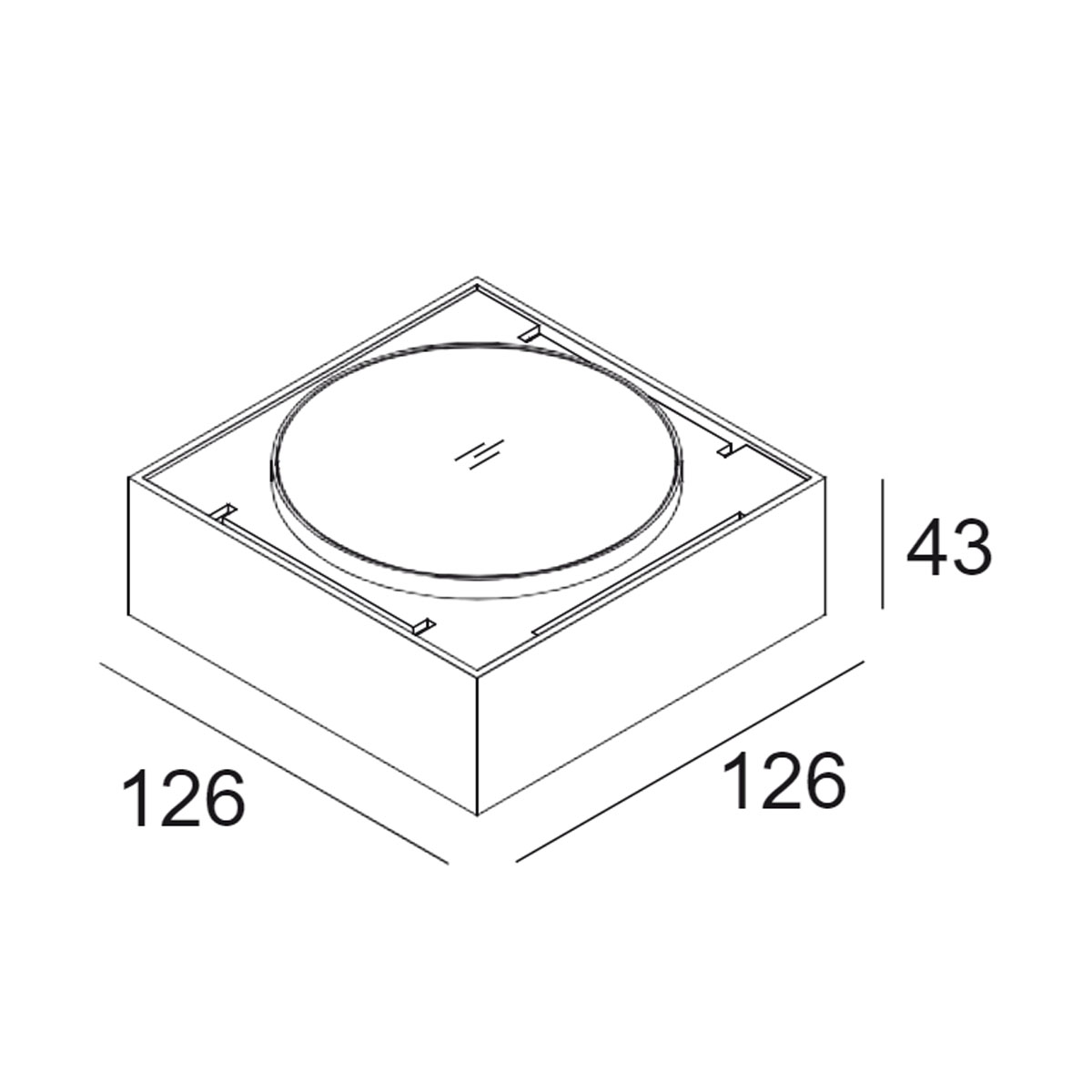 VISION LED WW Wandleuchte, B: 12,6 cm, T: 12,6 cm, Weiß & Chrom, Warmweiß 3000K
