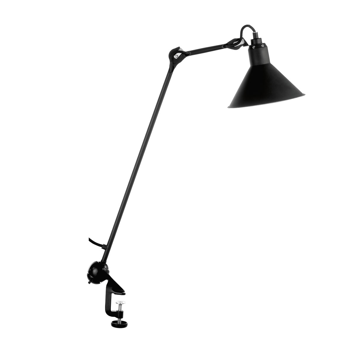 Lampe Gras N° 201 Tischleuchte, H: 59 cm Schwarz, Schirm Schwarz Konisch – stilvolle Designerleuchte von DCW Editions geeignet fürs Wohnzimmer