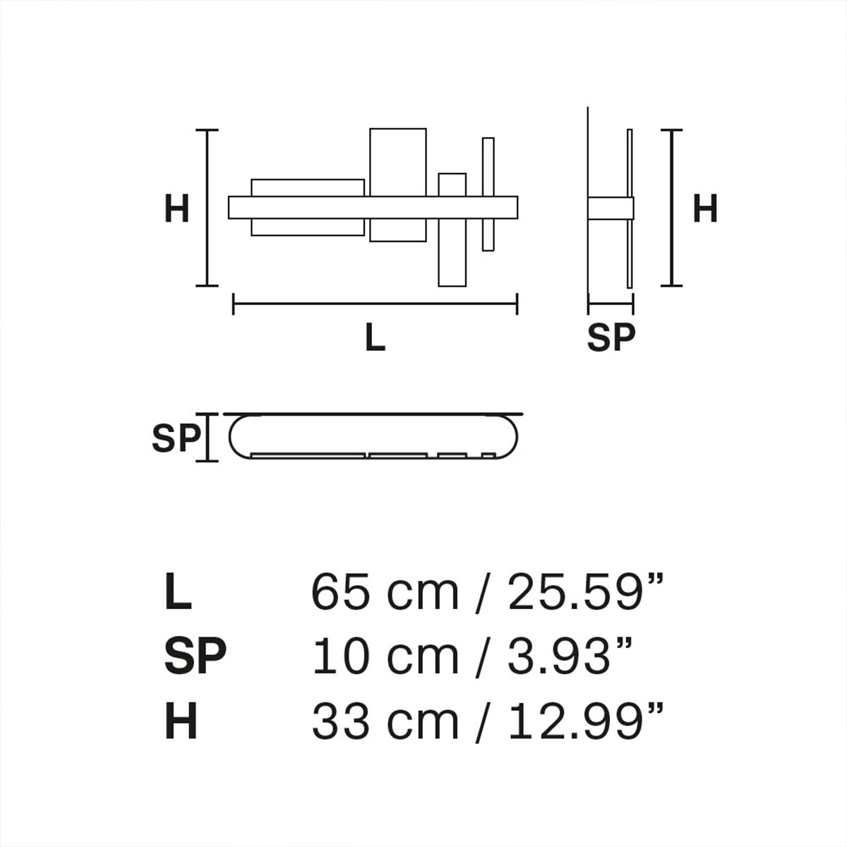 Honicé A65 Wandleuchte Onyx Stein, Gold brüniert, L: 65 cm