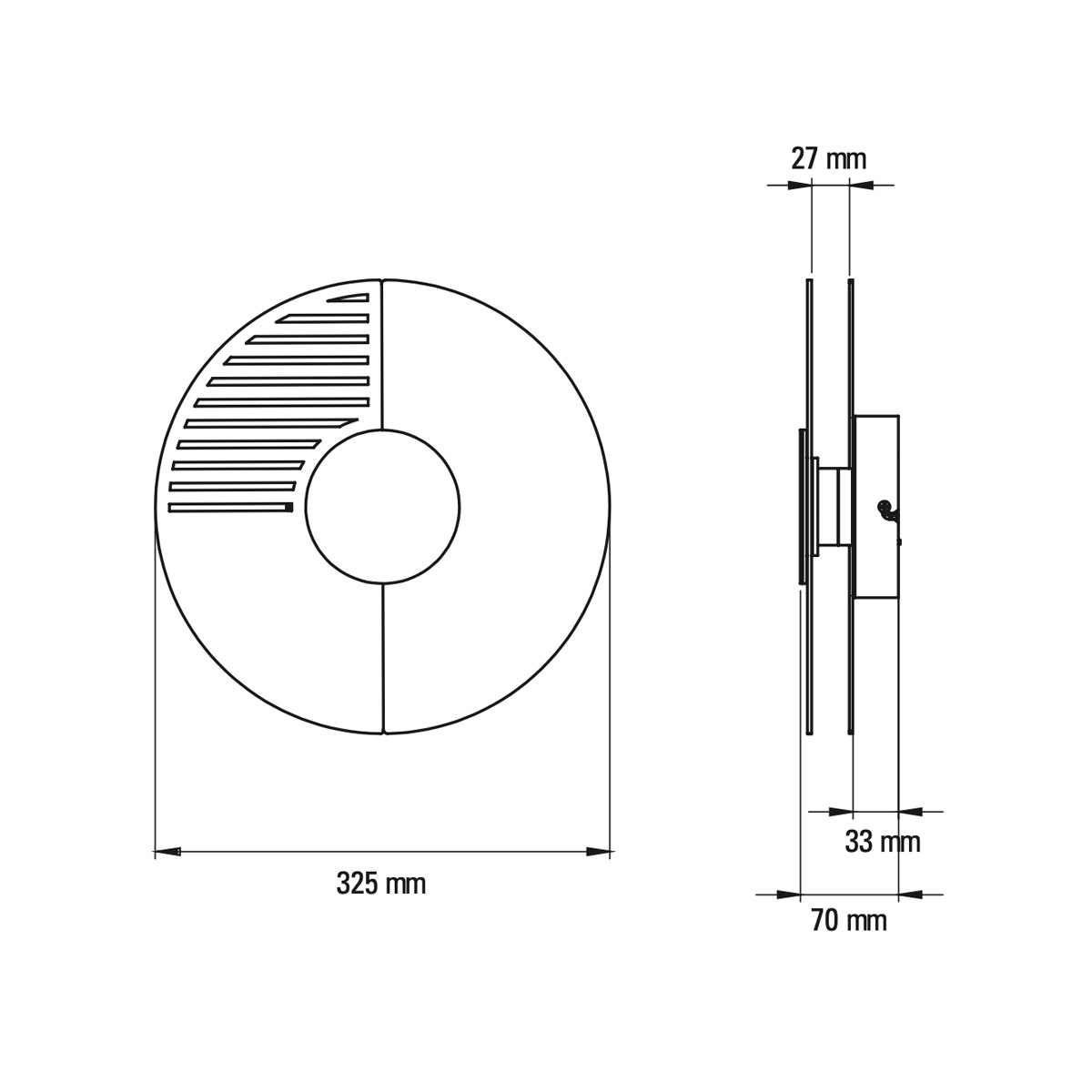 Midnight 325 Solid Wandleuchte, Ø: 32,5 cm, 7,5W, 2700K - Ausstellungsstück