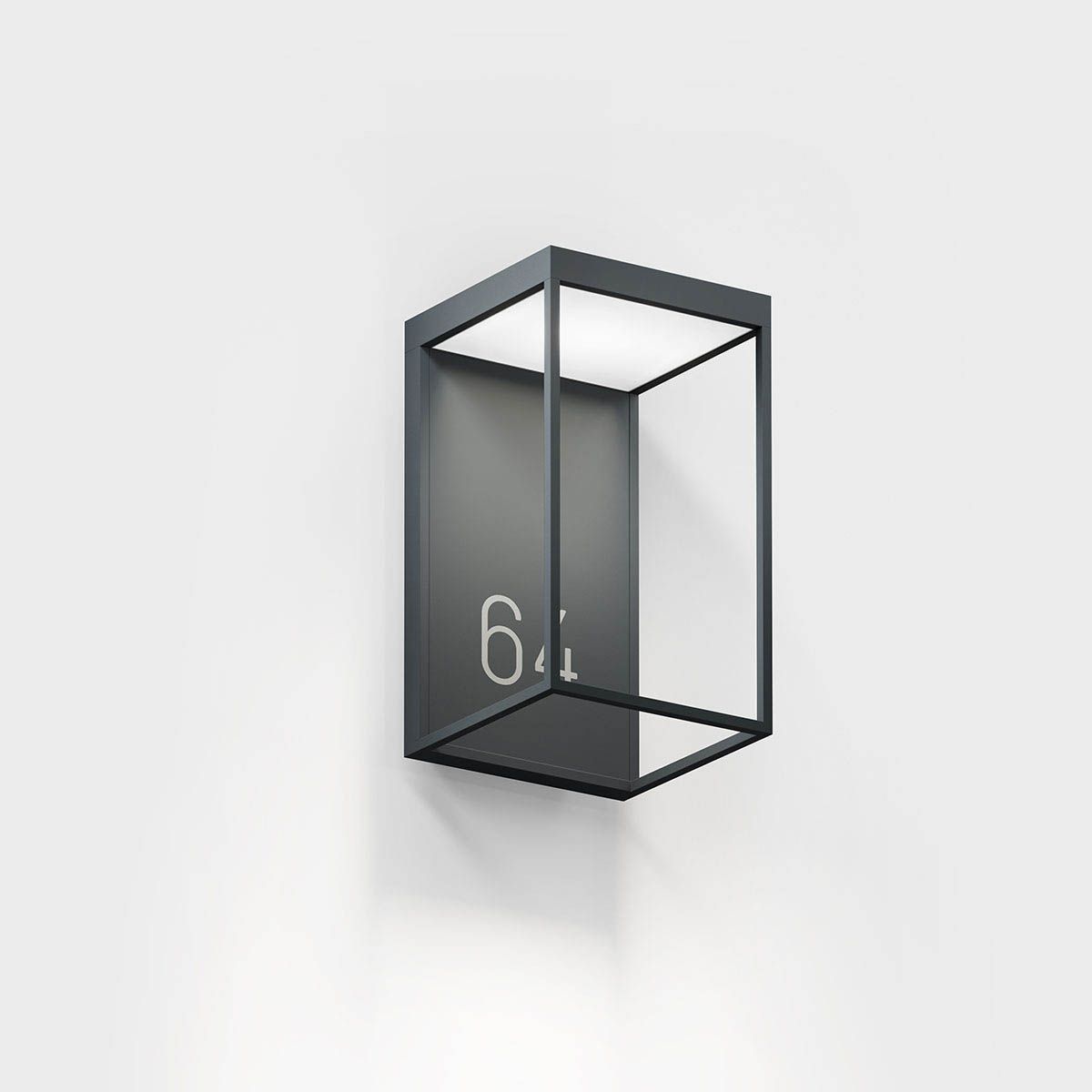 IP44.de gic number Wandleuchte, H: 24 cm, T: 15,4 cm, Anthrazit Rechteckige moderne Laterne außen Wandleuchte mit Hausnummer in der Farbe anthrazit