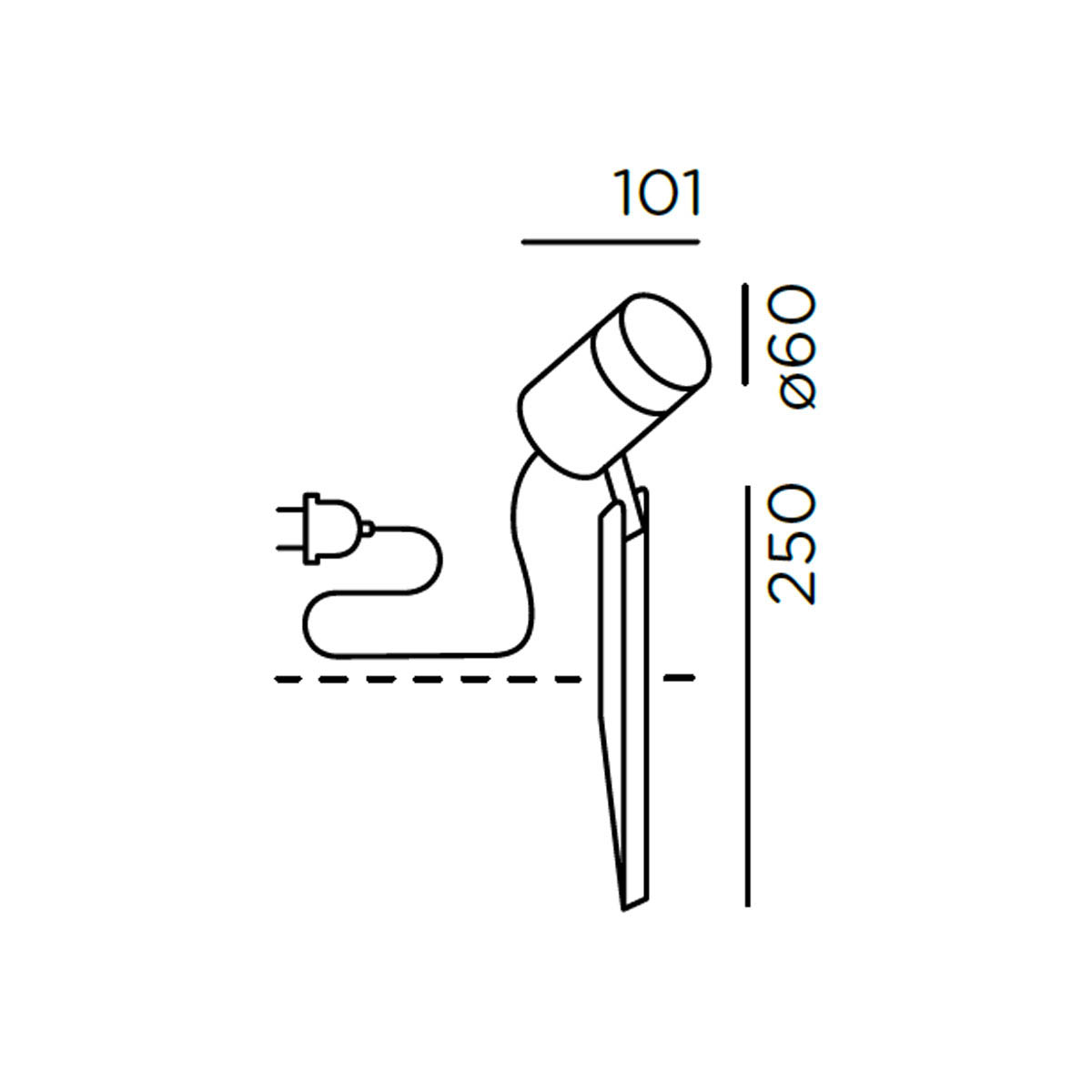 piek 25 spot Erdspießleuchte, Anthrazit, H: 25 cm
