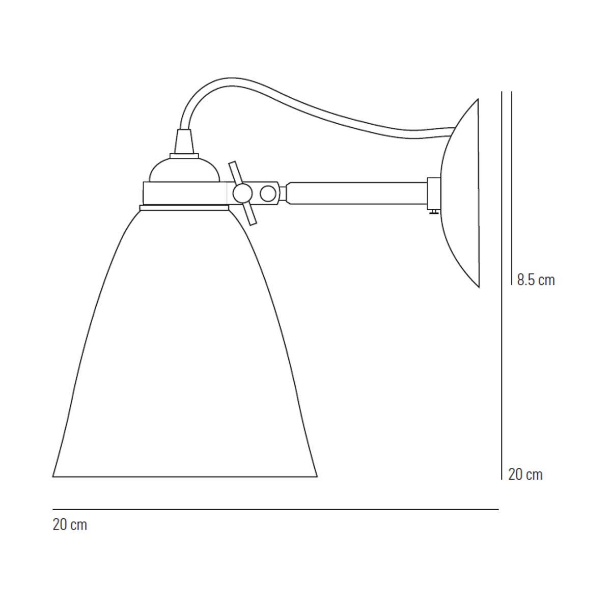Hector Medium Dome Wandleuchte, Ø: 12 cm, Ohne Schalter