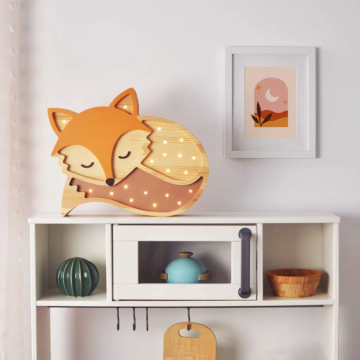 Kinder Nachtlicht Fuchs, Holz, braun/ orange, handgemacht