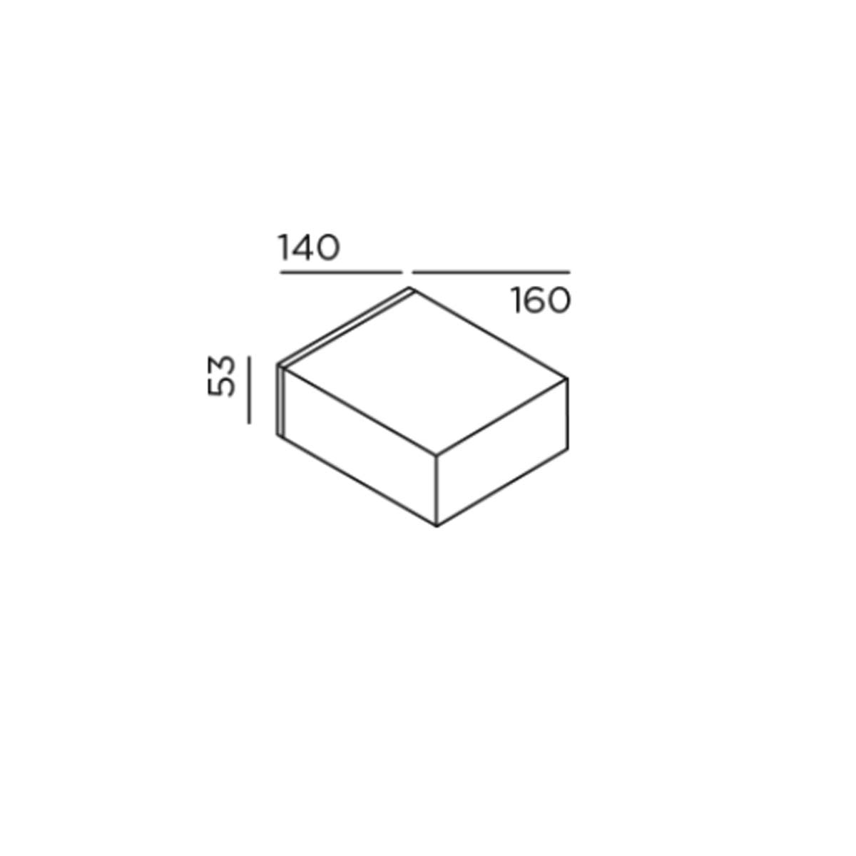 luci down Wandleuchte, H: 5,3 cm, T: 16 cm, Deep Black
