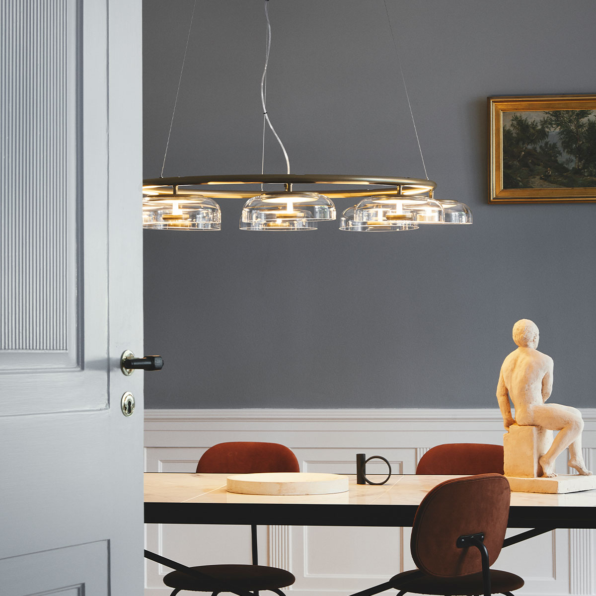 Blossi 8 Pendelleuchte, Ø: 103 cm, Gold