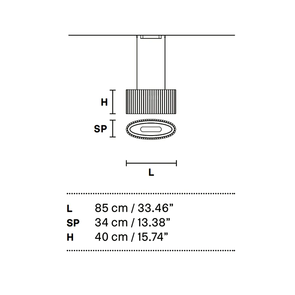 Masiero Vegas S OV85 Pendelleuchte Pendelleuchten - technische Zeichnung