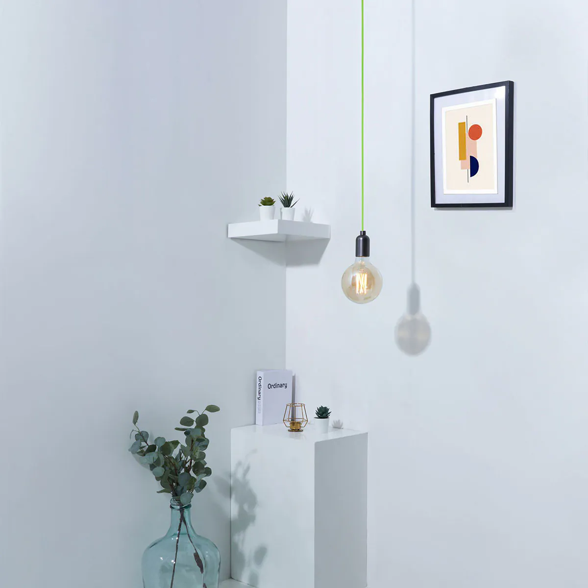 Textilkabel für Lampe, 2 Meter Stoffkabel 2-adrig (2 x 0,75mm²), Grün