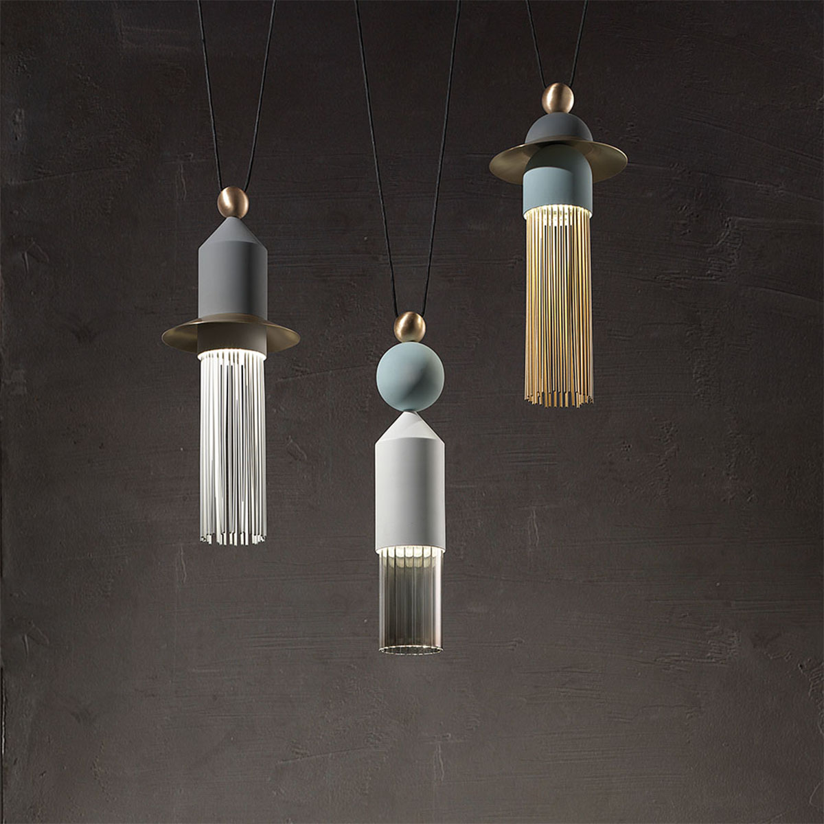 Nappe C3 Pendelleuchte, 3-flammig, Mehrfarbig