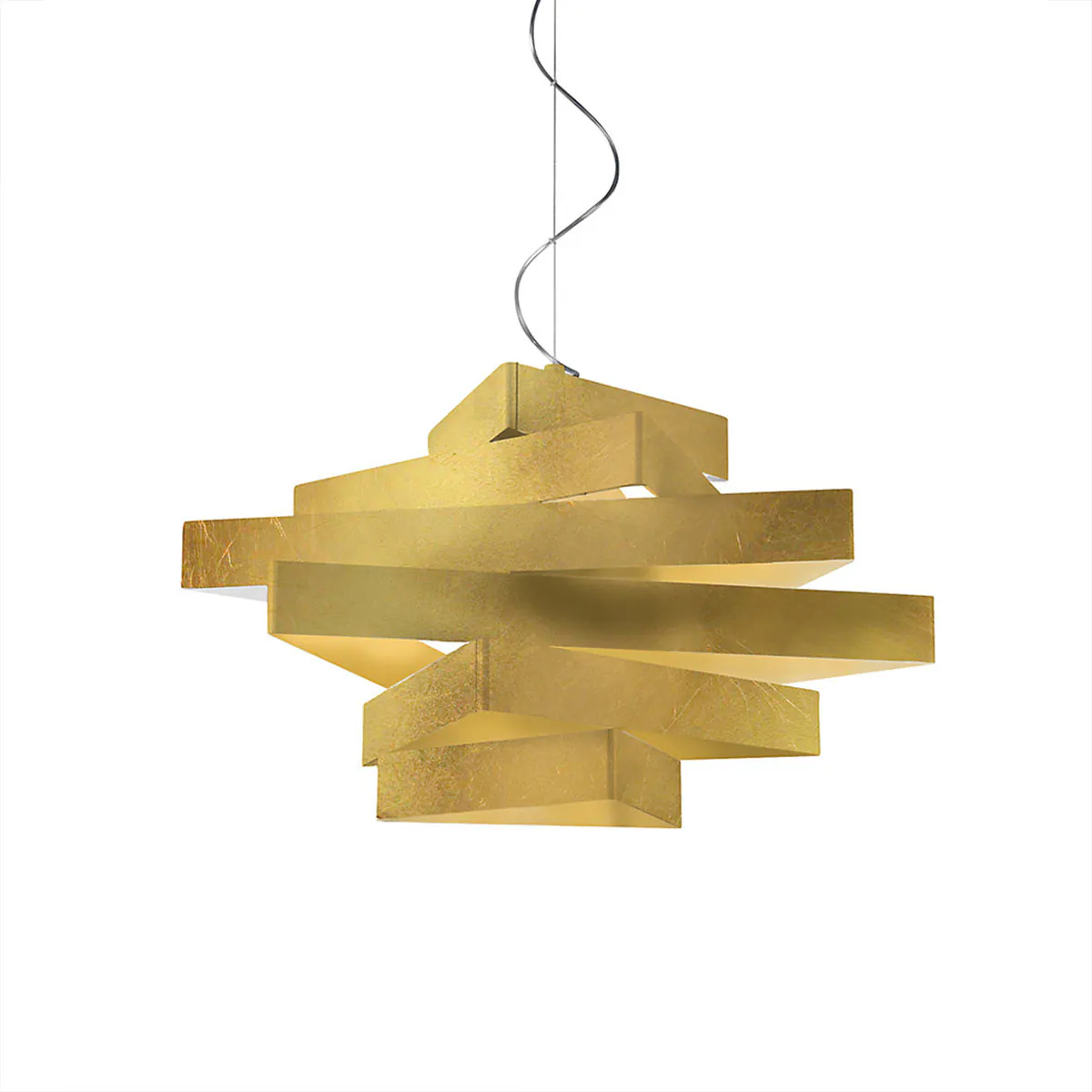 Miles S66 Pendelleuchte, Ø: 66 cm, H: 38 cm, Blattgold Miles S66 Pendelleuchte, Ø: 66 cm, H: 38 cm, Blattgold