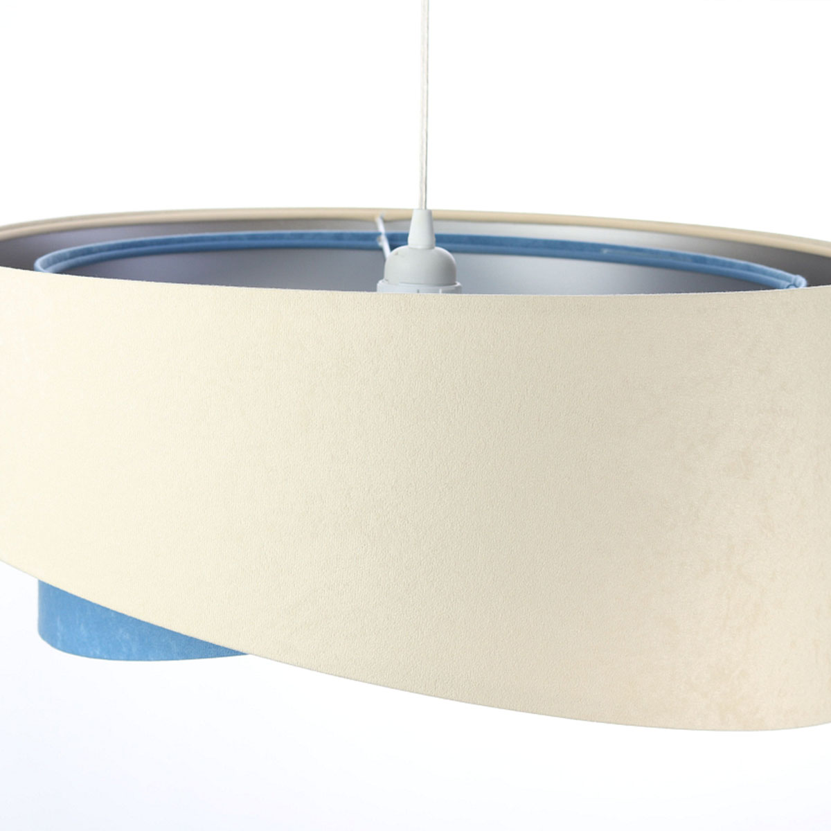Kinderzimmer Hängeleuchte, Ø: 50 cm, Beige, Blau, Silber