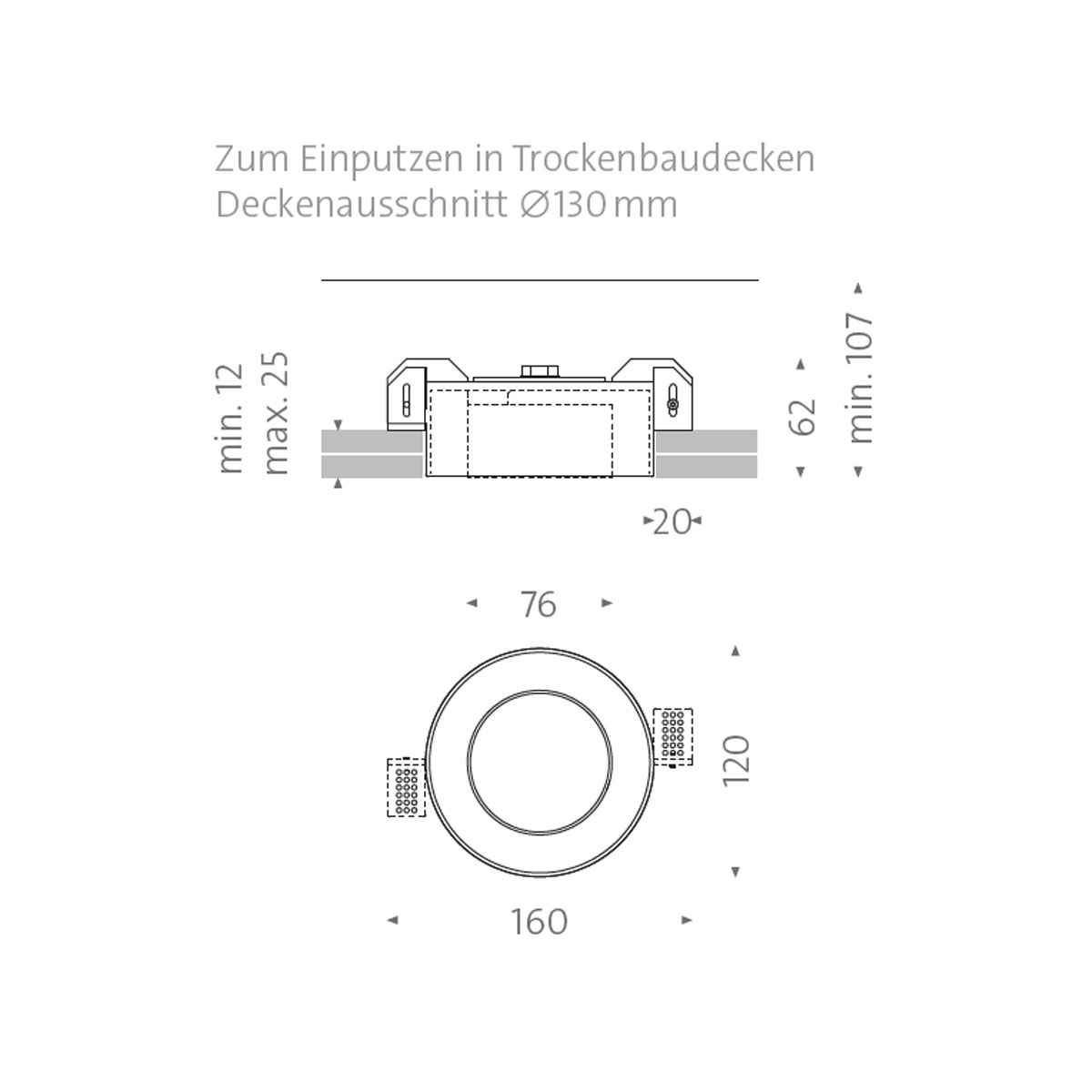 Wittenberg 4.0, wi4-eb-1r-db Einbaustrahler, Schwarz matt, Extra-Warmweiß 2700K, Medium 24°