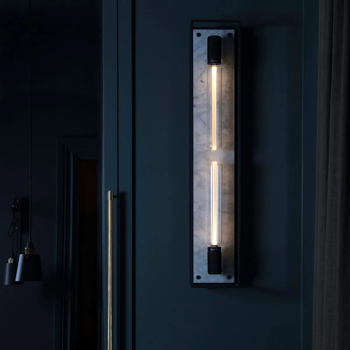 Caged Wall Light X.Large, White Marble