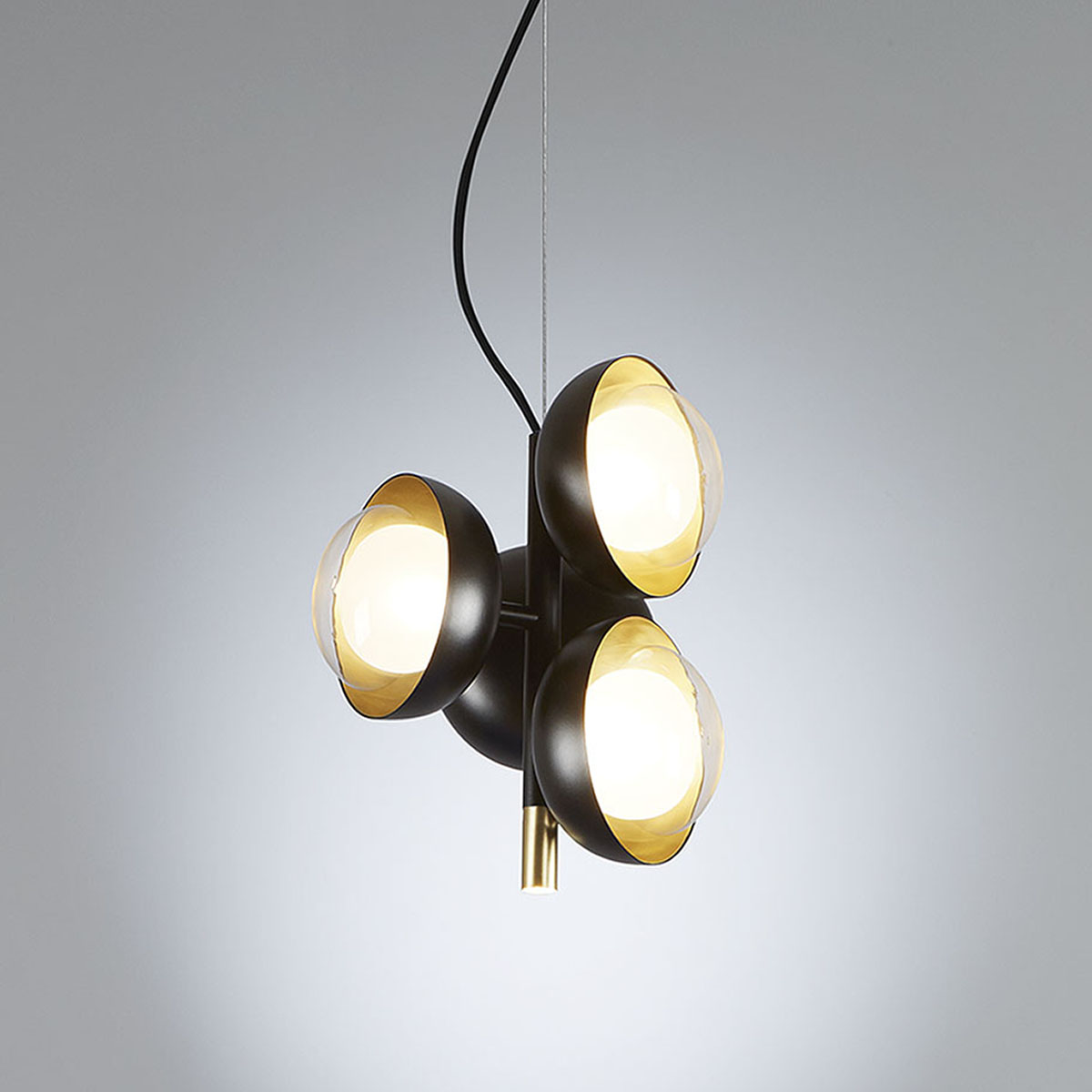 Muse 554.25 Pendelleuchte 3-flammig Ø: 38 cm, Schwarz & Messing