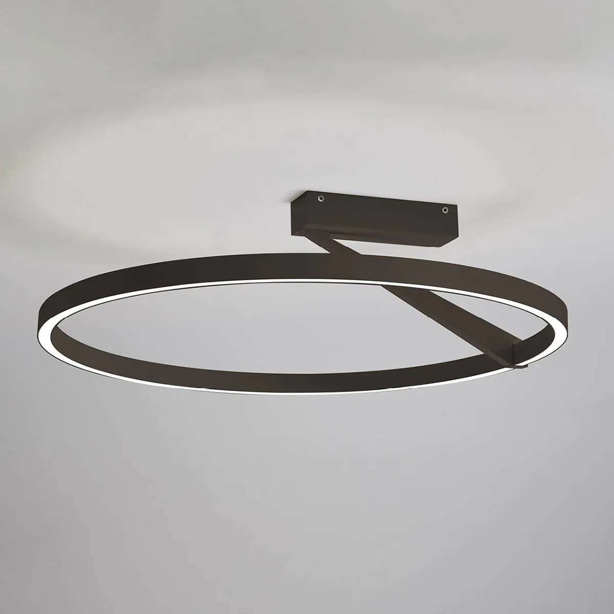 Vivida Meridiana Ring Wand-/ Designer-Wandleuchte mit Up-Down Licht, Bronze, Ø: 60 cm – indirekte Beleuchtung für stimmungsvolles Ambiente, Ringlampe