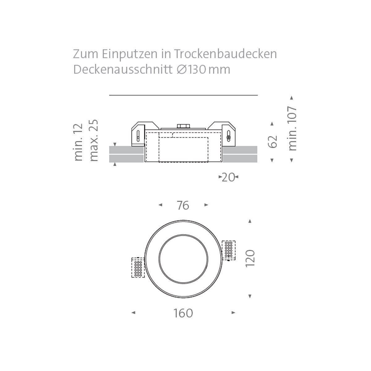 Wittenberg 4.0, wi4-eb-1r-db Einbaustrahler, Schwarz matt, Extra-Warmweiß 2700K, Spot 12°