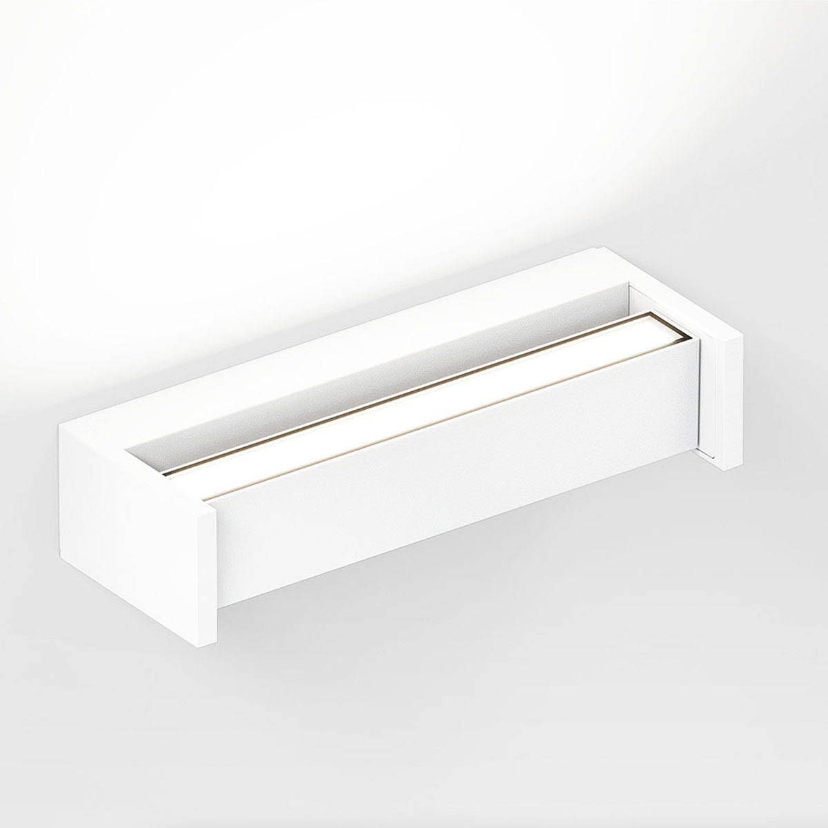 Rechteckige Wandleuchte für außen in der Farbe weiß