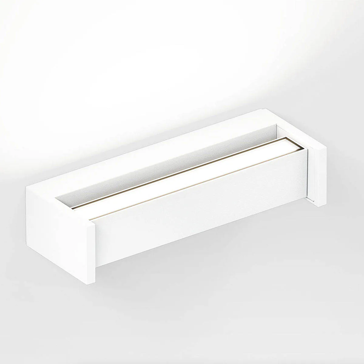 Rechteckige Wandleuchte für außen in der Farbe weiß