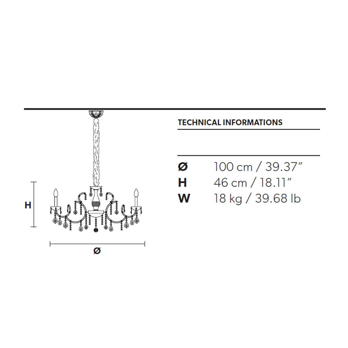 Maria Teresa VE 931 Kristallglas Kronleuchter, 12-flammig, Ø: 100 cm Maria Teresa VE 931 Kristallglas Kronleuchter, 12-flammig, Ø: 100 cm