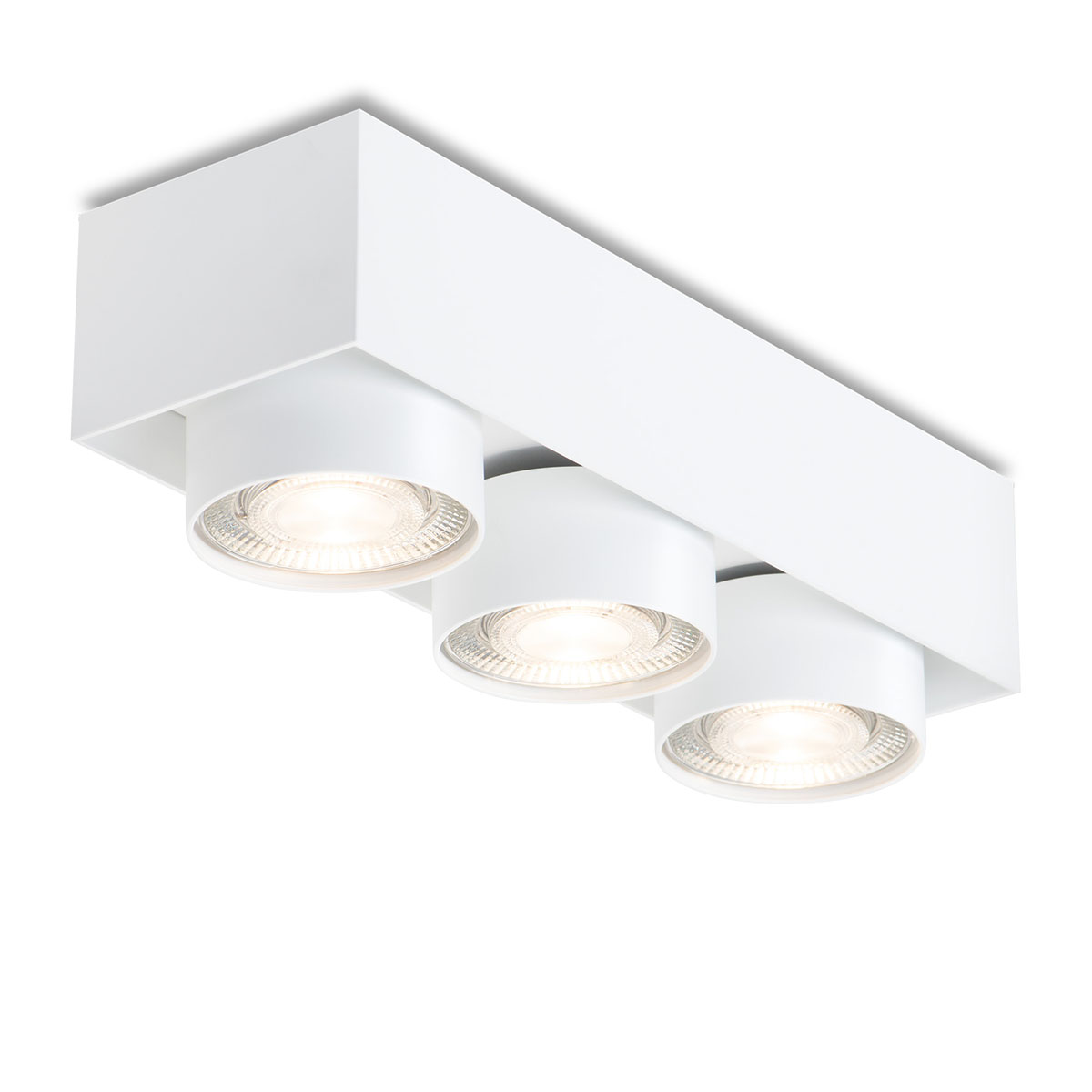 Wittenberg 4.0, wi4-ab-3e-hb Aufbaustrahler, Weiß matt, Extra-Warmweiß 2700K, Spot 12°, Phase Cut Wittenberg 4.0, wi4-ab-3e-hb Aufbaustrahler, Weiß matt, Warmweiß 3000K, Flood 38°, Bluetooth