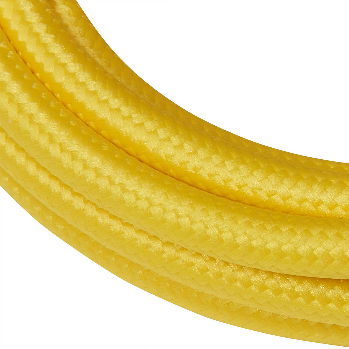 Textilkabel für Lampe, 2 Meter Stoffkabel 2-adrig (2 x 0,75mm²), Gelb