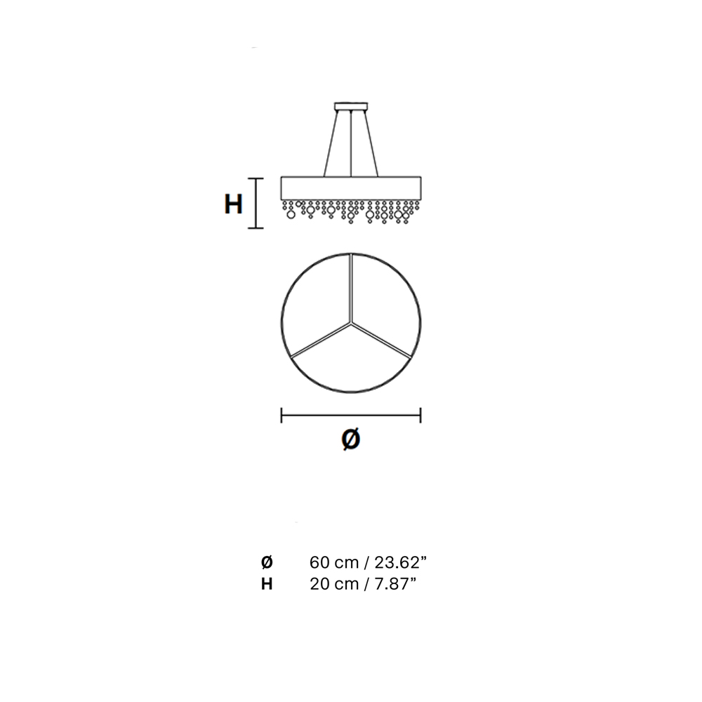 Olà S6 60 Pendelleuchte, Gold brüniert, Ø: 60 cm, Retrofit Olà S6 60 Pendelleuchte, Weiß matt, Ø: 60 cm, LED-Modul