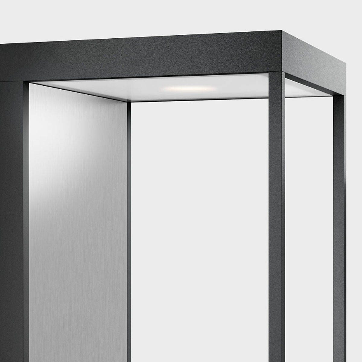 Detail der rechteckigen moderne laterne außen Wandleuchte anthrazit