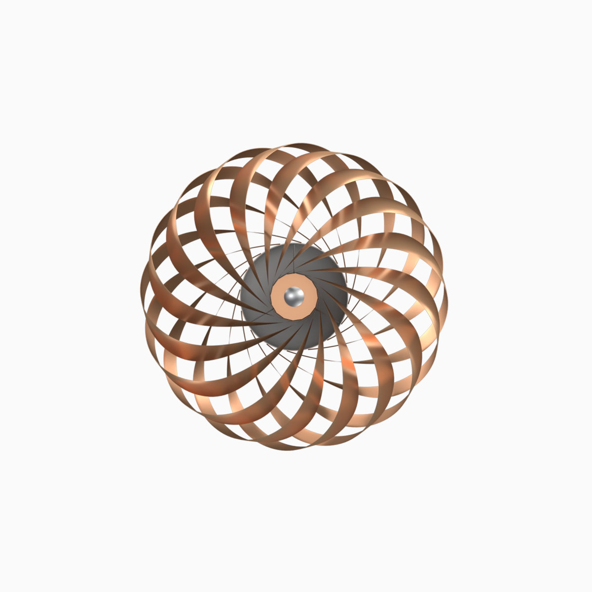 TR5 Wandleuchte, Kupfer Aluminium gebürstet, Ø: 40 cm, H: 18 cm