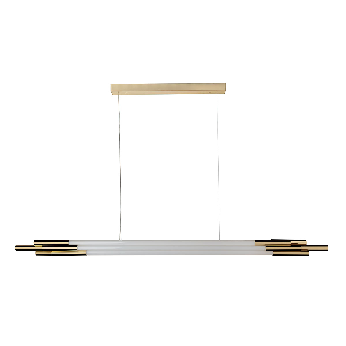 Org Pendant Horizontal Pendelleuchte L: 160 cm in Gold Weiß – stilvolle Designerlampe des Herstellers DCW Editions für den Esstisch Org Pendant Horizontal Pendelleuchte L: 160 cm in Gold Weiß – stilvolle Designerlampe des Herstellers DCW Editions für den Esstisch