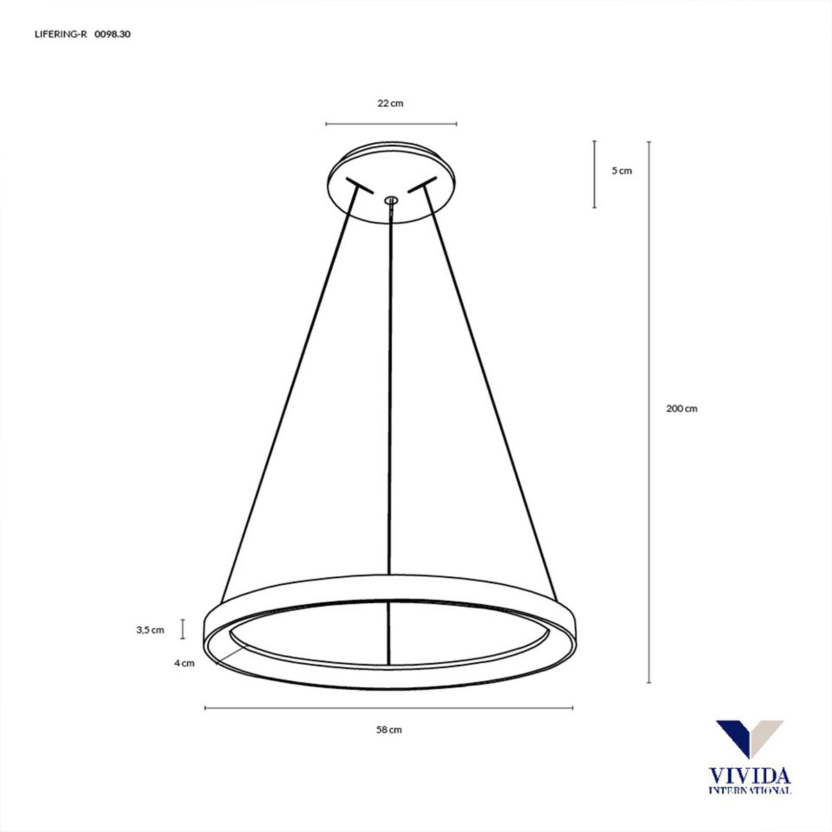 Lifering-R Pendelleuchte, Weiß, Ø: 58 cm Lifering-R Pendelleuchte, Titanium, Ø: 58 cm