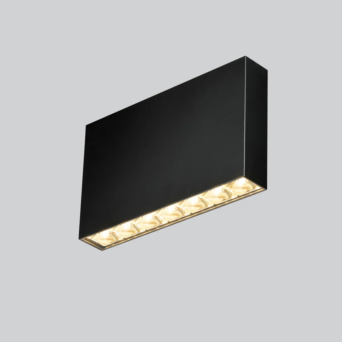 fbl-23 Aufbaustrahler, B: 16,3 cm, H: 11,7 cm, Schwarz matt, Warmweiß 3000K, Flood 45°, DALI