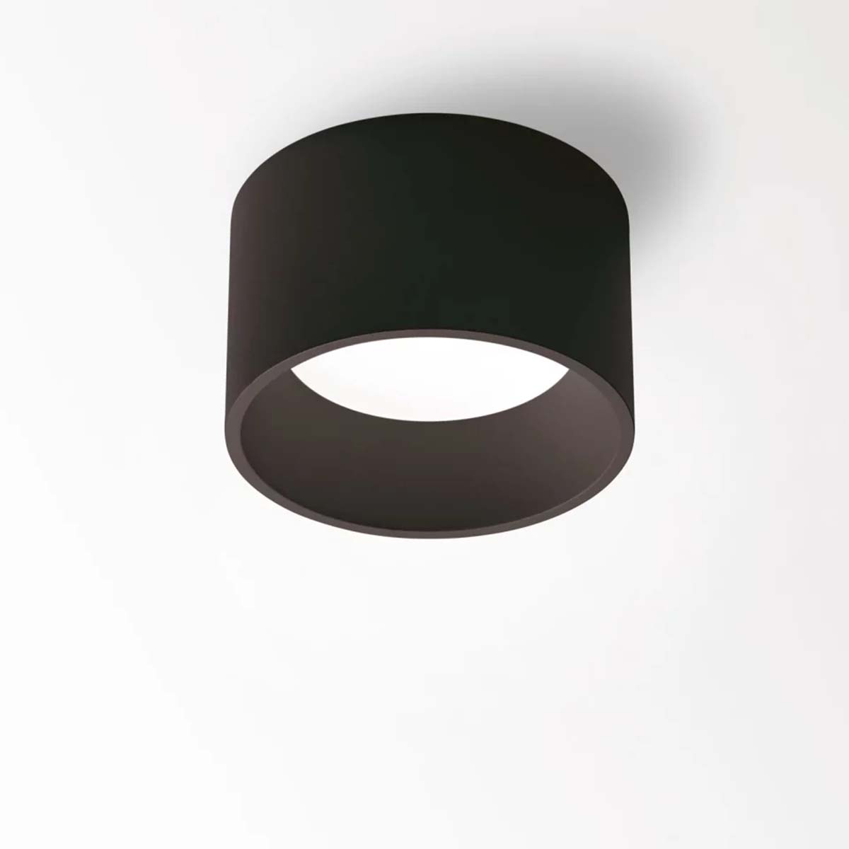 DeltaLight DIRO SBL S ON IP44 Aufbaustrahler, Ø: 11,5 cm, L: 7 cm Schwarz Warmweiß 3000K