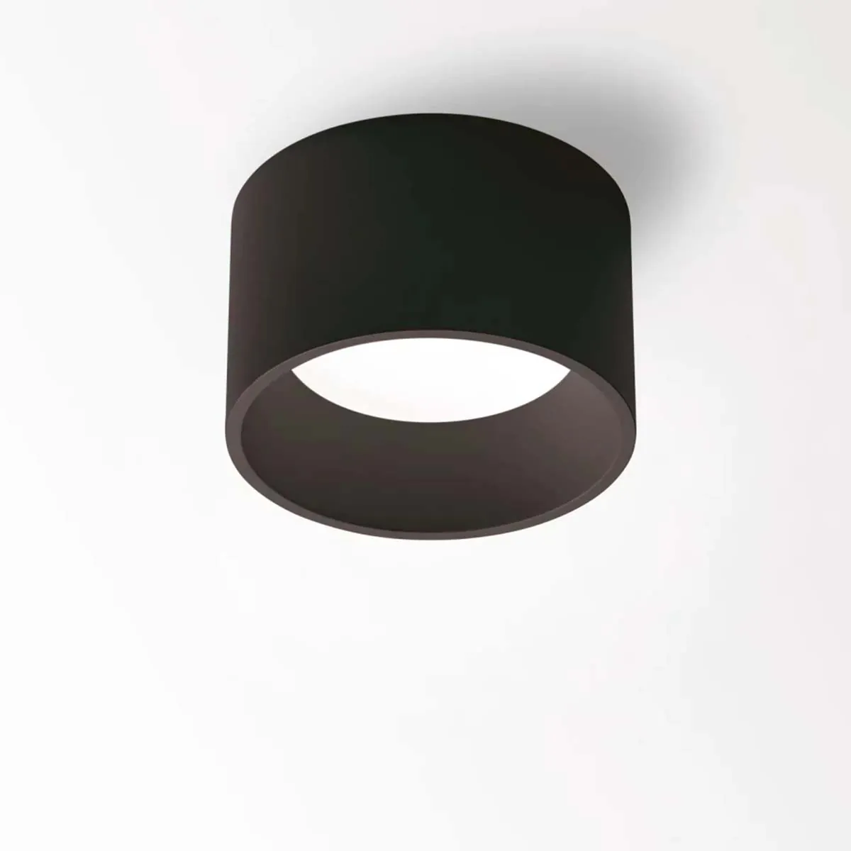 DeltaLight DIRO SBL S ON IP44 Aufbaustrahler, Ø: 11,5 cm, L: 7 cm Schwarz Warmweiß 3000K