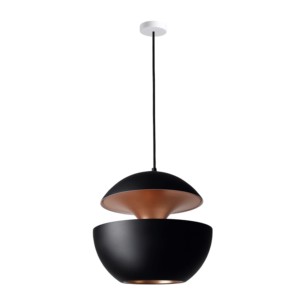 DCW Editions Here Comes The Sun 450 Pendelleuchte Schwarz & Kupfer Ø 45 cm Modern – moderne Pendelleuchte für Esstisch