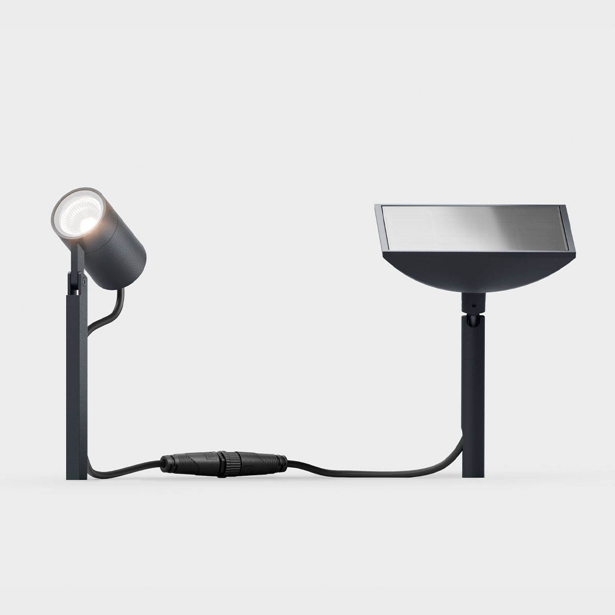 piek mini solar Erdspießleuchte, H: 28 cm, B: 6,7 cm, Anthrazit Kleine Erdspießleuchte mit Solarpanel für außen nach oben strahlend