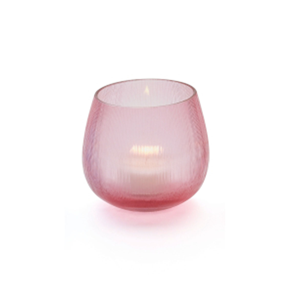 Capy Teelichthalter, handgeschliffen, rosé, H: 8 cm