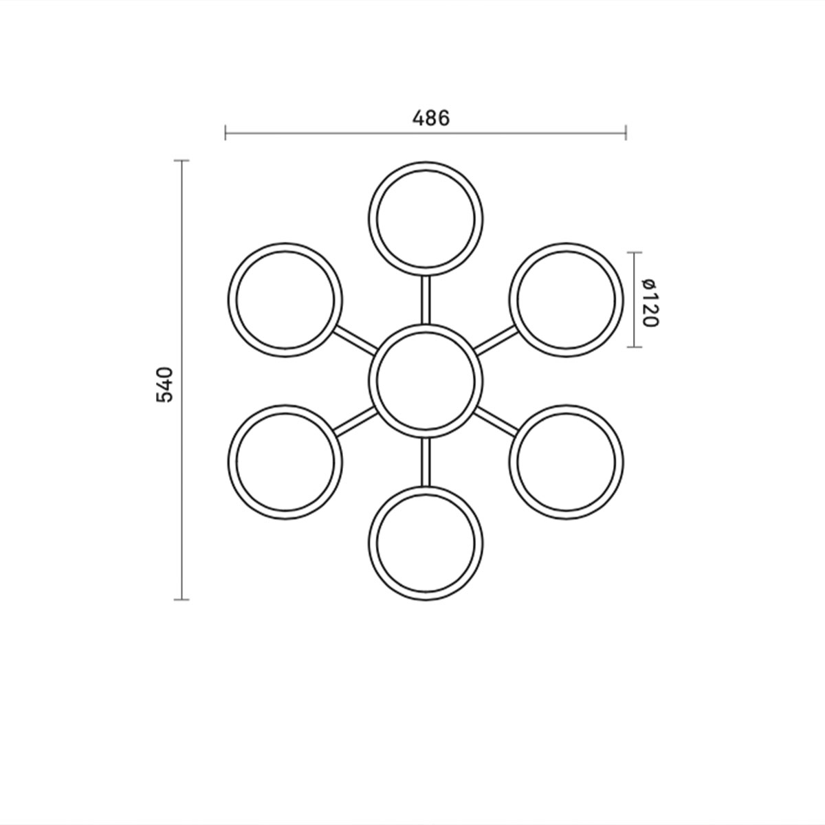 Liila Star Wand- und Deckenleuchte, B: 48,5 cm, H: 54 cm, Opalglas