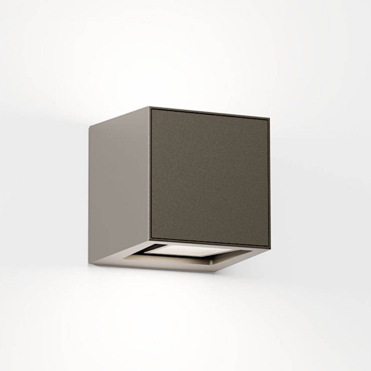 Rechteckige Wandleuchte für außen in der Farbe braun