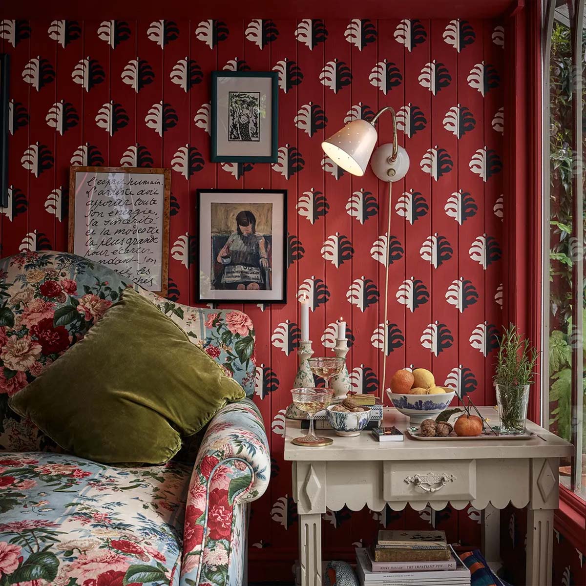 Alma Wandleuchte, H: 15 cm, B: 16,5 cm, Korall, Ohne Dimmer Alma Wandleuchte, H: 15 cm, B: 16,5 cm, Algengrün, Mit Dimmer, Stecker und Schalter