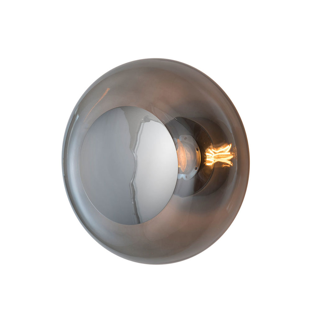 Horizon Wand-/ Deckenleuchte M Ø 29 cm, Smokey Grey, Silber