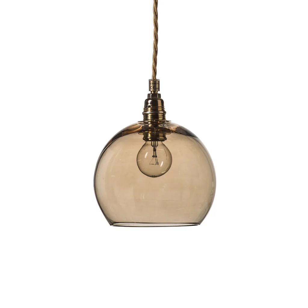 Rowan Pendelleuchte S Ø 15,5 cm, Chestnut Brown, Gold