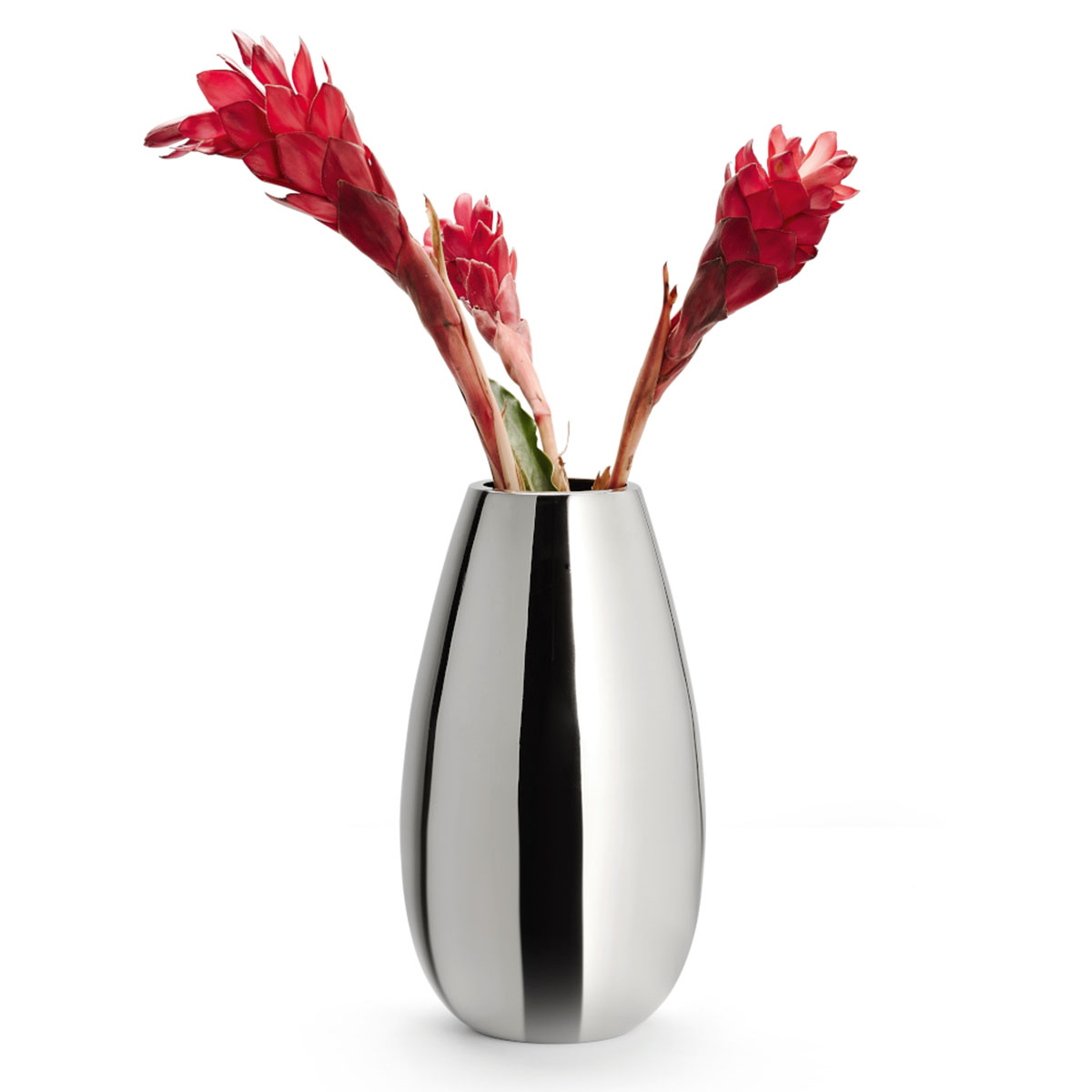 Anais hochglanzpolierte Vase L, silberfarben, H: 31 cm