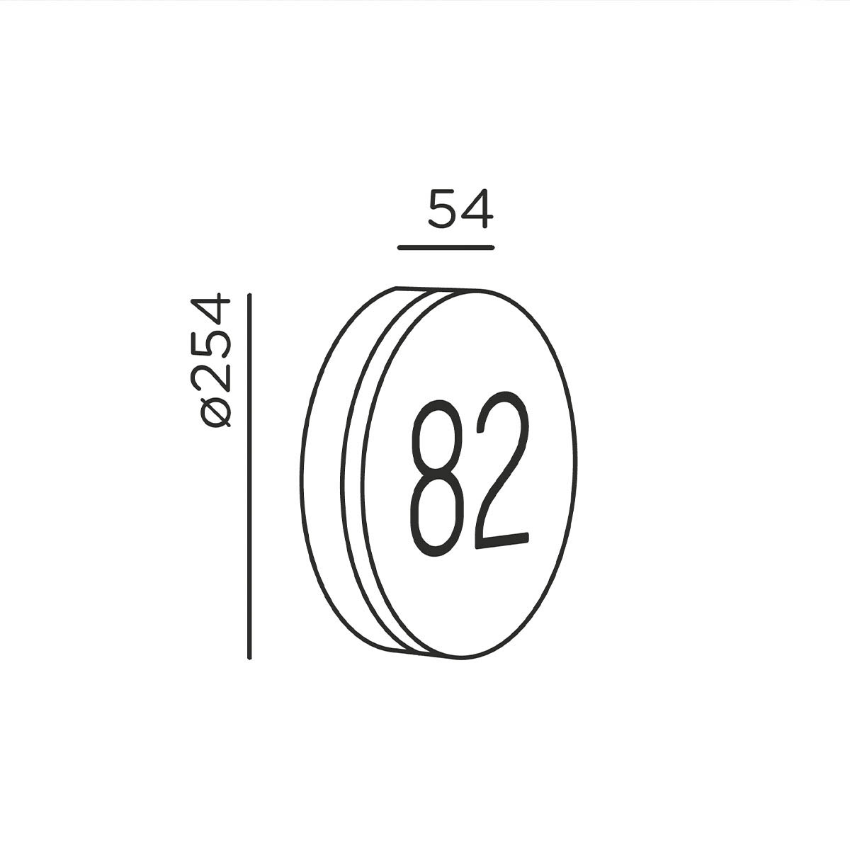 IP44.de lisc number Wandleuchte, Ø: 25,4 cm, H: 5,4 cm, Anthrazit