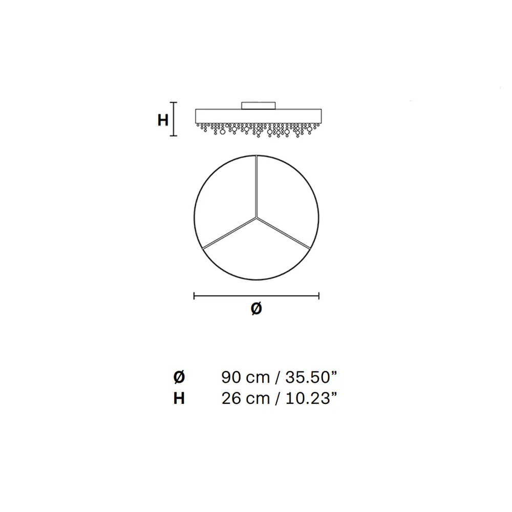 Olà PL6 90 Deckenleuchte, Weiß matt, Ø: 90 cm, LED-Modul