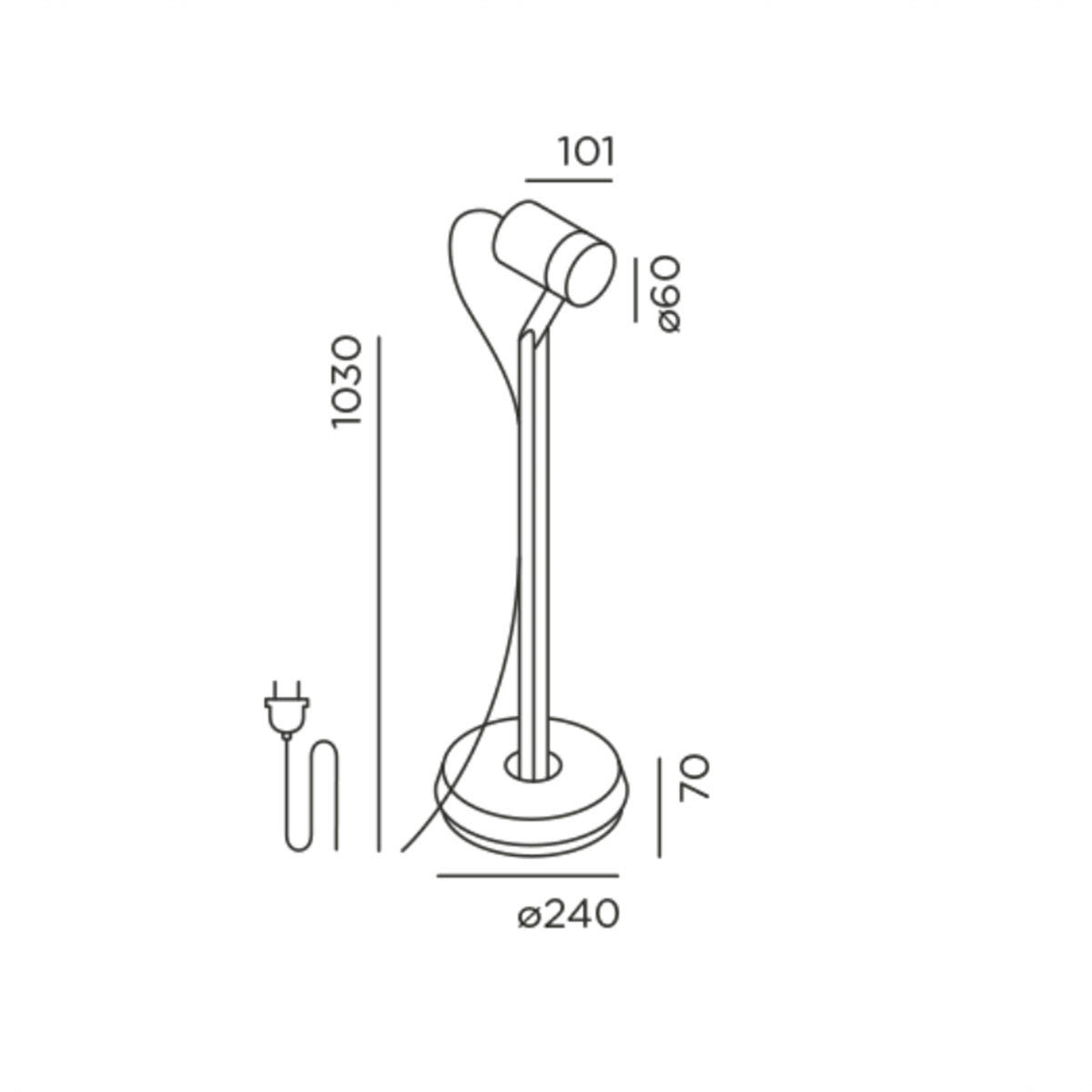 piek lettura Stehleuchte, H: 110 cm, Schuko Stecker, Anthrazit