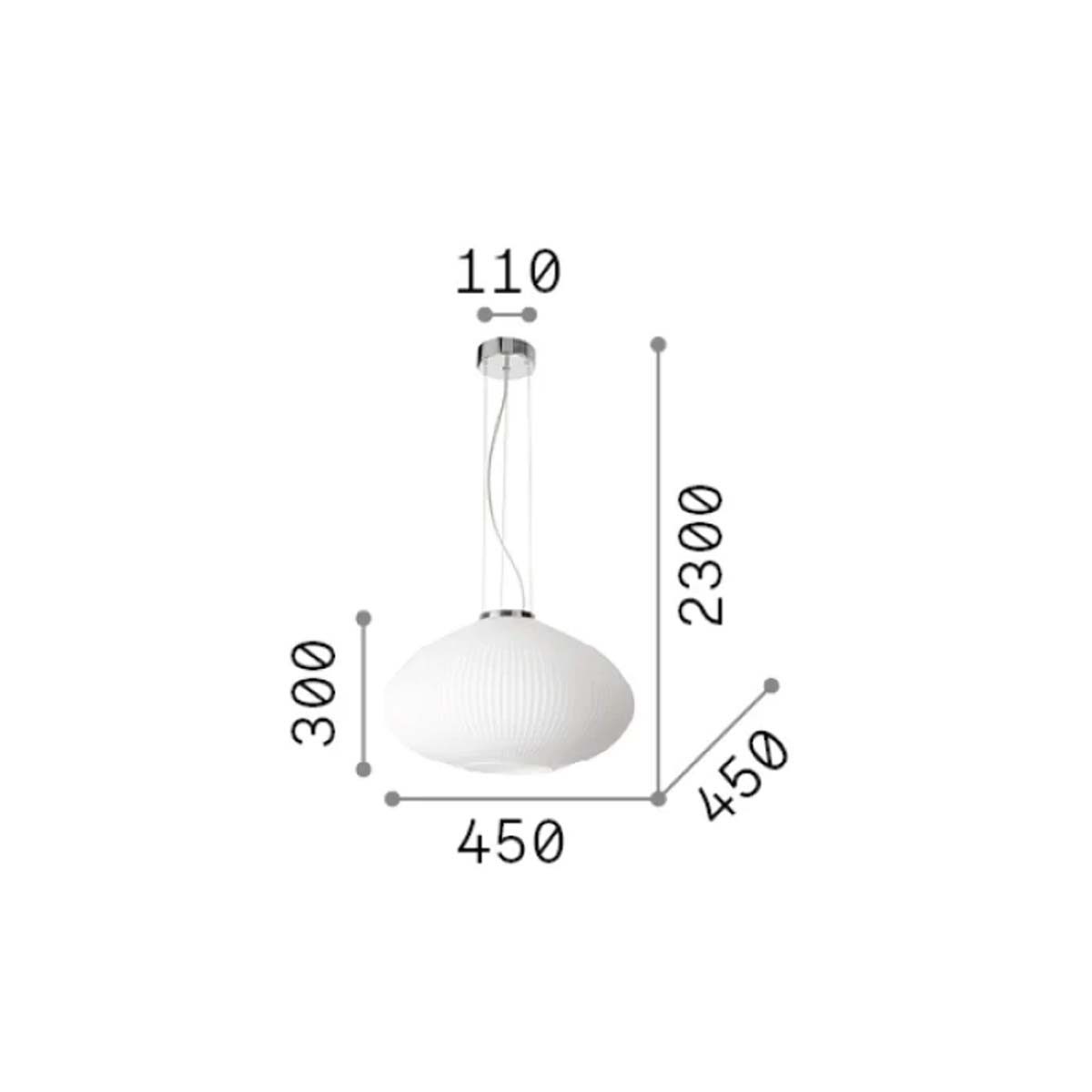 Plisse SP1 Pendelleuchte, Chrom, Ø: 45 cm Plisse SP1 Pendelleuchte, Messing, Ø: 45 cm