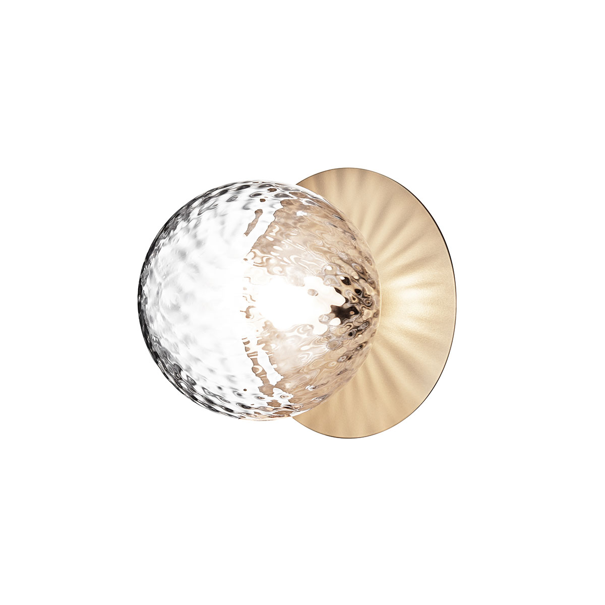 Liila 1 Medium Wand- und Deckenleuchte, Ø: 16,5 cm, Gold, Glas transparent