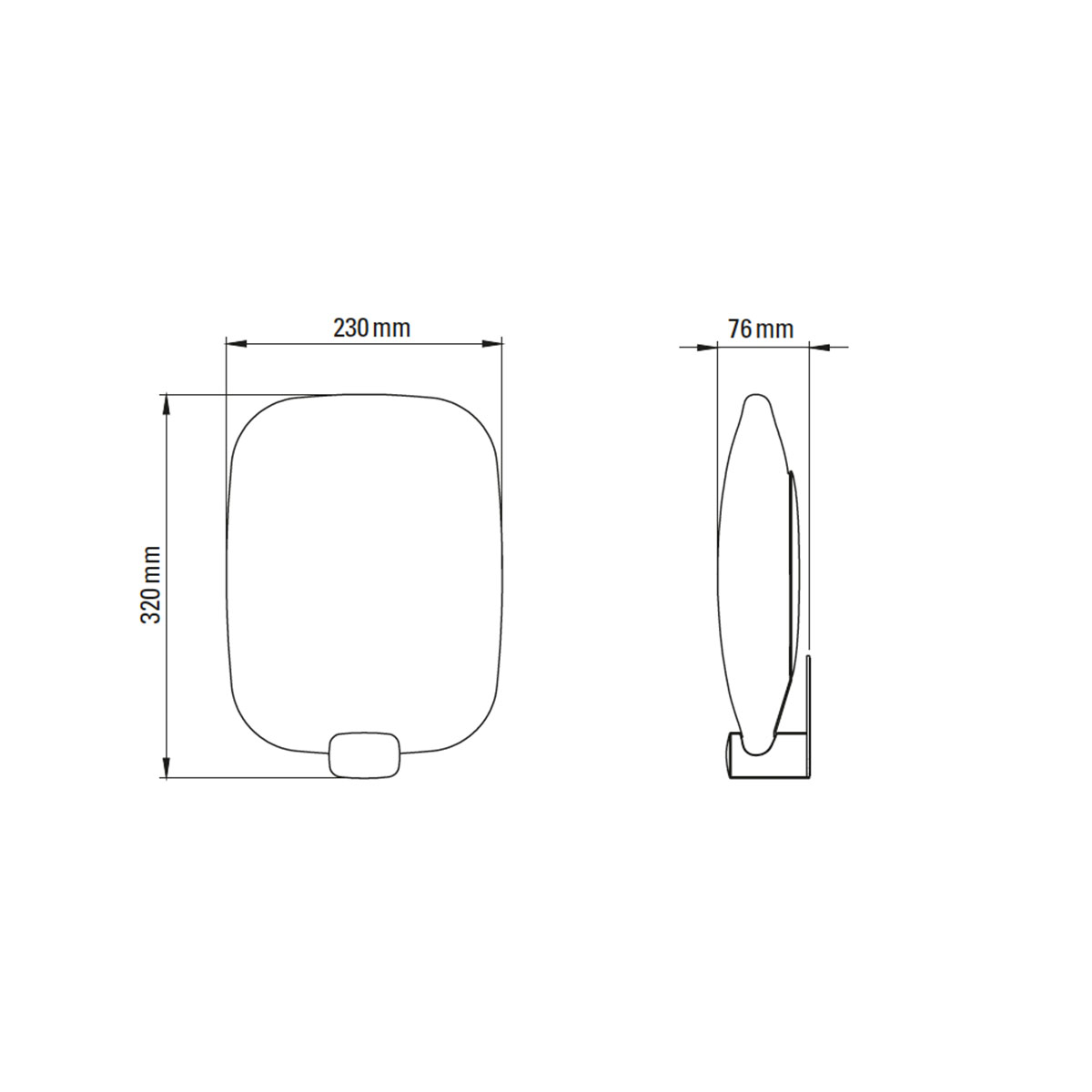 Technische Zeichnung DCW Editions Light me Tender Wandleuchte IP44 Vertical