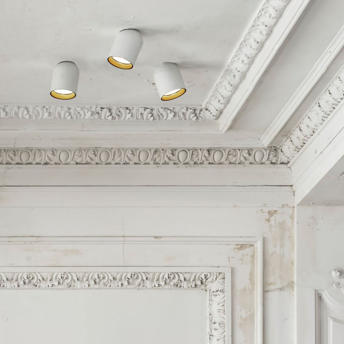 OBIN ON 93036 DIM5 Aufbaustrahler, Ø: 9 cm, L: 11,2 cm, Grau gebürstet, Warmweiß 3000K, 36°