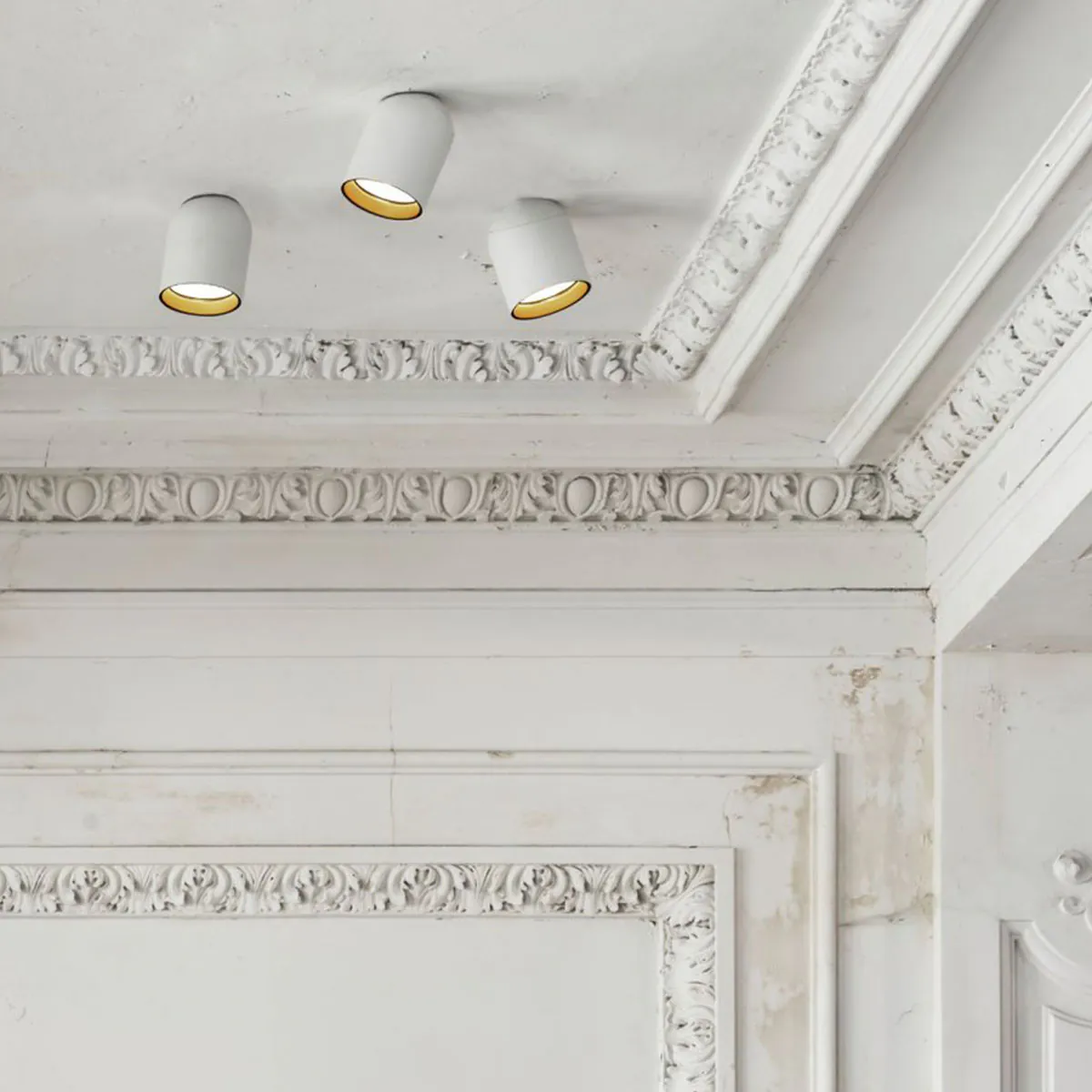 OBIN ON 93036 DIM5 Aufbaustrahler, Ø: 9 cm, L: 11,2 cm, Grau gebürstet, Warmweiß 3000K, 36°